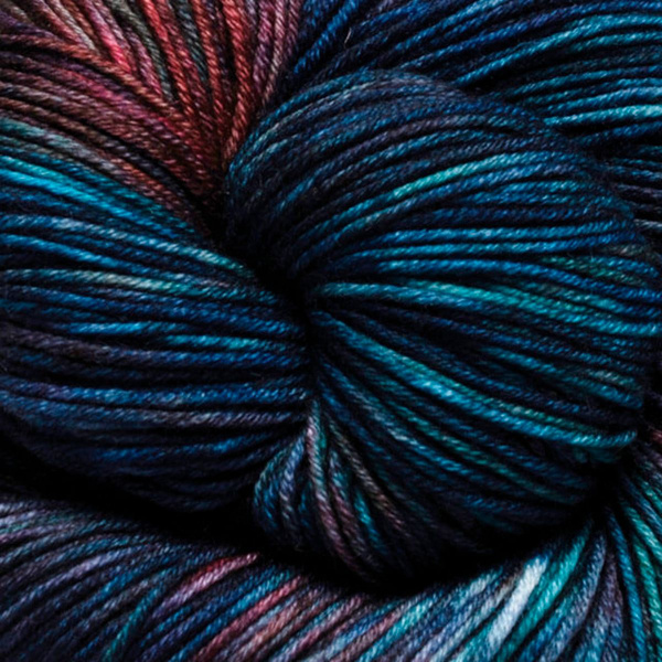 /Терра/ пряжа KnitPro (75% шерсть мериноса Superwash, 25% нейлон), 100г/380м (VR2006, *, black sand, (тропический морской пейзаж, зеленый/фиолетовый)