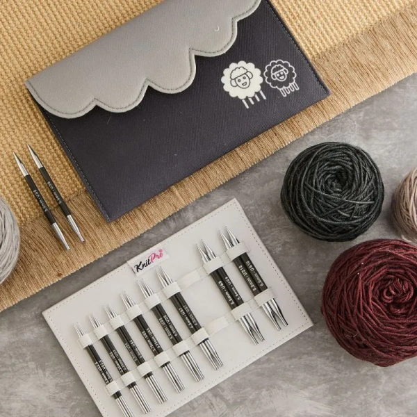 Набор "Deluxe" спиц съемных укороченных "Karbonz", длина 9 размеров, KnitPro, 416