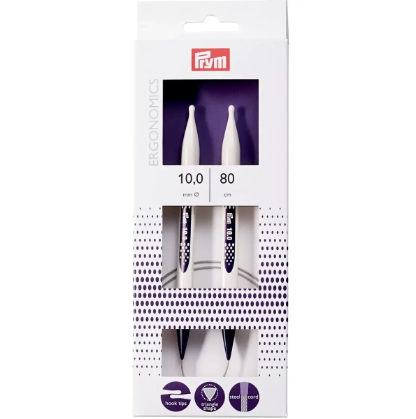 Набор круговых спиц "Ergonomics" длиной 80см, Prym, 215000 (10мм/80см)