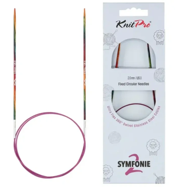 товар Спицы круговые с поворотным тросиком "Symfonie 2" ламинированная береза, KnitPro, 551 Индия 