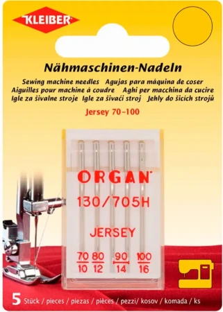 товар Набор игл для швейной машинки ORGAN, джерси, размер 70-100, сталь, 5шт в наборе, Kleiber, 699-93 Германия 