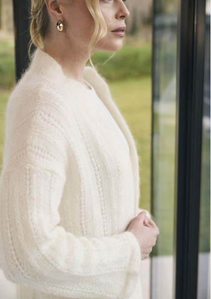 Инструкция Mode at Rowan по вязанию кардигана «Ovington» из пряжи Alpaca Haze, MIP12