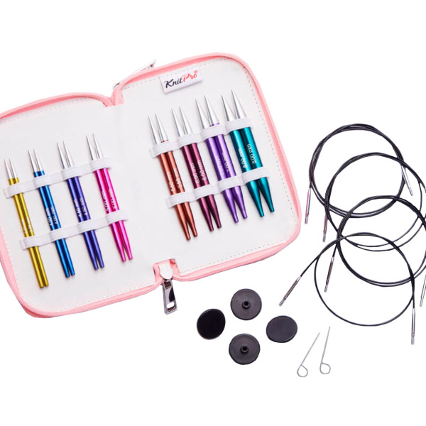 Набор "Deluxe" спиц съемных укороченных "Zing", длина 8 размеров, KnitPro, 474 (10см)
