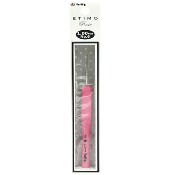 Крючок для вязания с ручкой "ETIMO Rose" 1 мм, Tulip, TEL-06e