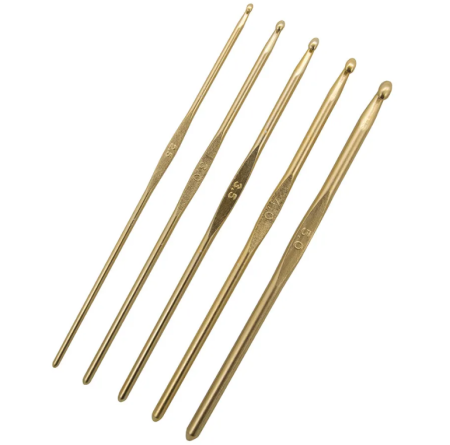 Набор крючков для вязания Prym, цвет светлого золота, 195990