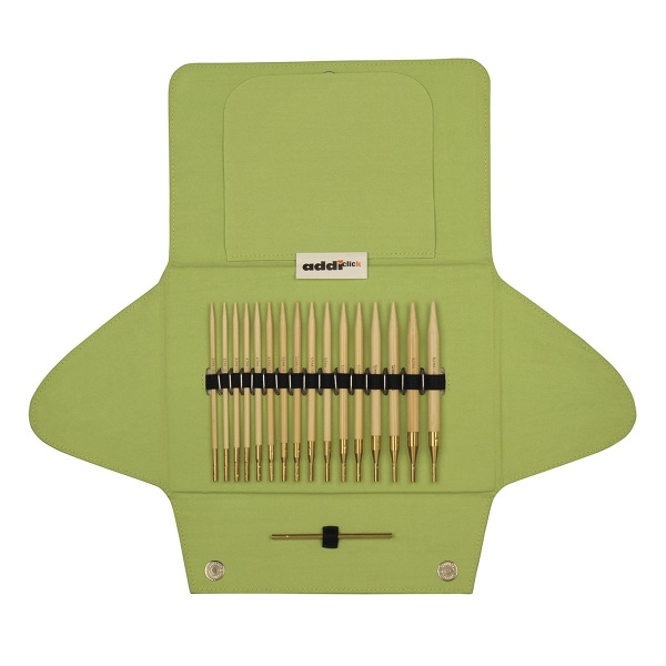 Набор круговых бамбуковых спиц со сменными лесками addiClick Nature BAMBOO. Арт 550-2/000