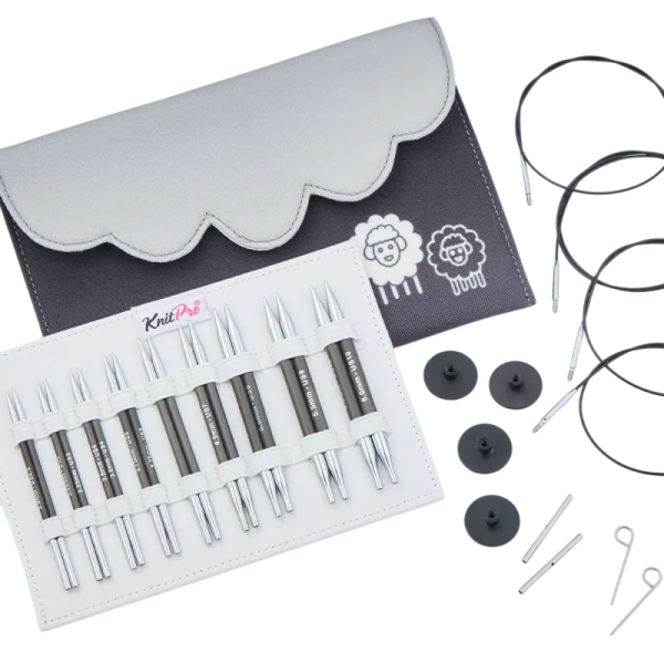 Набор "Deluxe" спиц съемных укороченных "Karbonz", длина 9 размеров, KnitPro, 416