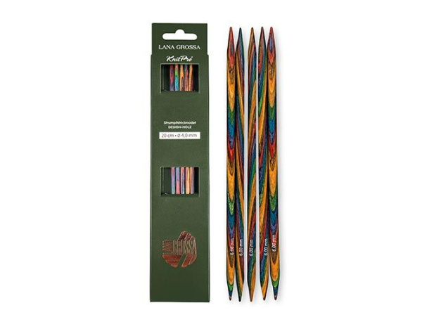 Чулочные спицы, дерево (разноцветное), 20 см (5.50)